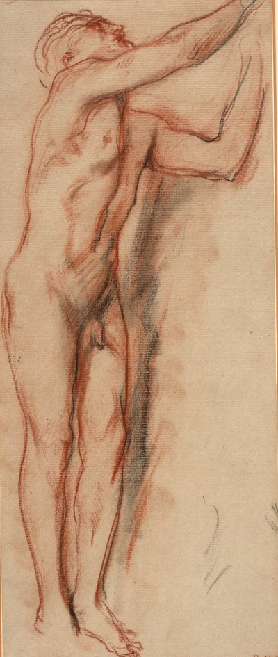 Naken mann (kritt på papir) av Charles Haslewood Shannon
