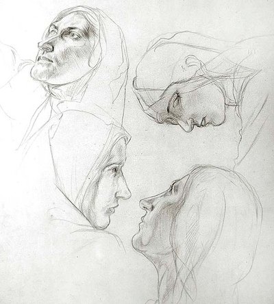 Studie for de kloke og tåpelige jomfruer av Charles Haslewood Shannon