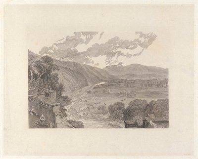 Ingleborough, fra Hornby Castle Terrace av Charles Heath