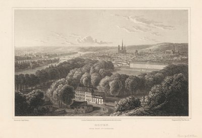 Rouen, fra Mont Sainte Catherine av Charles Heath
