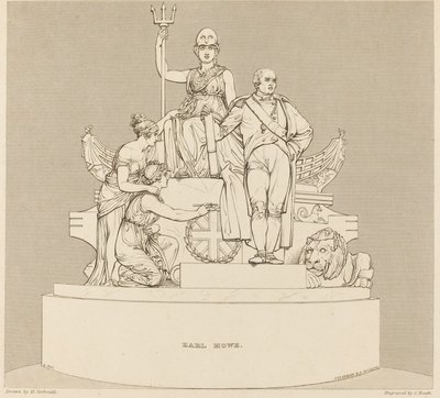 Monument til Earl Howe av Charles Heath after Henry Corbould after John Flaxman