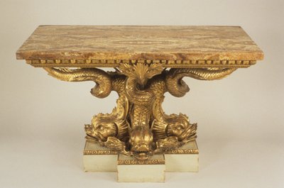 Konsollbord, tilskrevet Marsh & Tatham, ca. 1805 (tre, forgylt pakke og jaspis) av Charles Heathcote attr.to Tatham