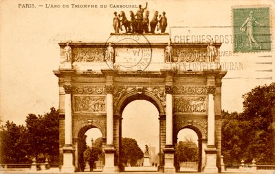 Postkort/Arc de Triomphe du Carrousel/Paris/Seine/Ile de France/Frankrike av Augustus Kollner