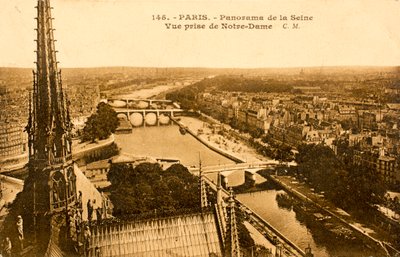 Postkort / Seine fra Notre Dame / Paris / Seine / Ile de France / Frankrike av Augustus Kollner