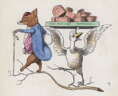 Foxey, Goose & Co, konditorer (farget gravering) av Charles Henry (after) Bennett