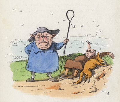 Den late hyrden (farget gravering) av Charles Henry (after) Bennett