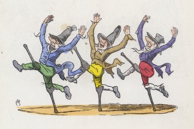 Tre tiggere rømte etter å ha utgitt seg for å være funksjonshemmet (farget gravering) av Charles Henry (after) Bennett