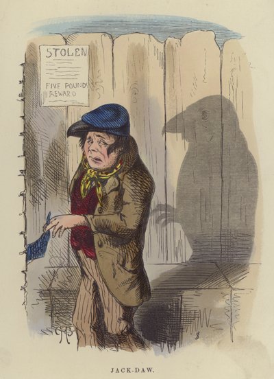 Jack-Daw (farget gravering) av Charles Henry Bennett