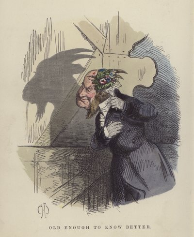 Gammel nok til å vite bedre (farget gravering) av Charles Henry Bennett