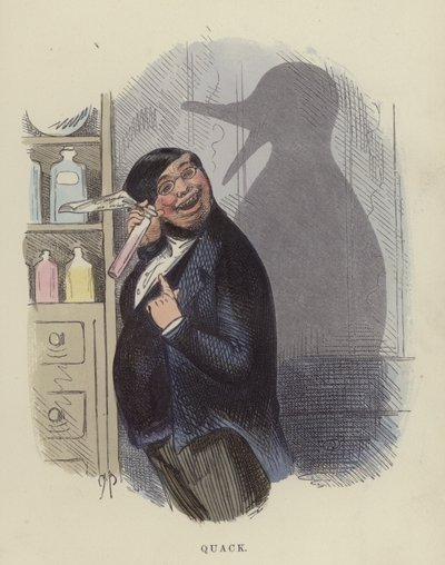 Quack (farget gravering) av Charles Henry Bennett