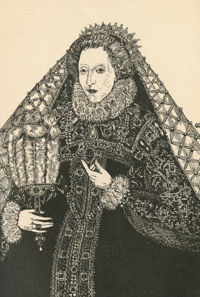 Et portrett av dronning Elizabeth, 1931 av Charles Henry Bourne Quennell