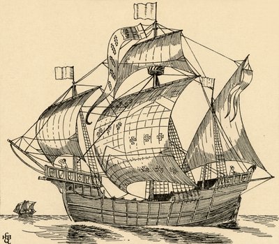 Et skip fra Christopher Columbus tid, 1931 av Charles Henry Bourne Quennell