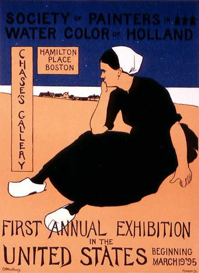 Reproduksjon av en plakat som reklamerer for den første årlige utstillingen i USA av 