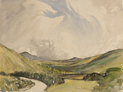 Stormy Morning, Graystoke, Cumbria (wc på papir) av Charles John Holmes