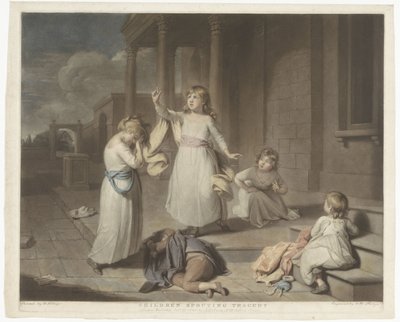 Barn spiller en tragedie Barn som spruter tragedie (tittel på objekt) av Charles Howard Hodges
