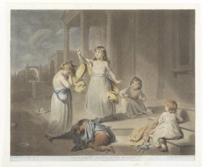 Barn spiller en tragedie Barn som spruter tragedie (tittel på objekt) av Charles Howard Hodges