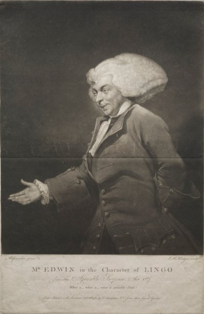 Mr. Edwin i Character of Lingo, 1784. av Charles Howard Hodges