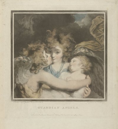 To engler og et barn Guardian Angels (tittel på objekt) av Charles Howard Hodges