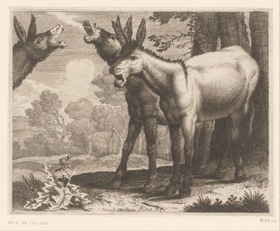brøyte esler Dyreserie (serietittel) av Charles II Errard (attributed to)