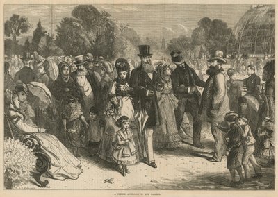 En sommerettermiddag i Kew Gardens, London (gravering) av Charles J. Staniland