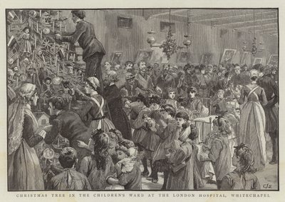 Juletre i barneavdelingen på London Hospital, Whitechapel av Charles J. Staniland