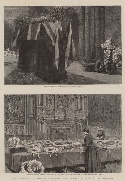 Begravelsen til avdøde Alfred Lord Tennyson, DCL, poetprisvinner av Charles J. Staniland