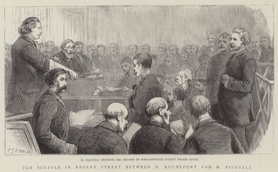 The Scuffle i Regent Street mellom M Rochefort og M Pilotell av Charles J. Staniland