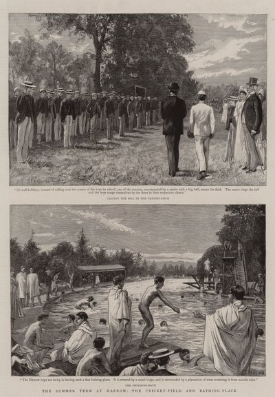 Sommerterminen på Harrow, Cricket-feltet og badeplassen av Charles J. Staniland