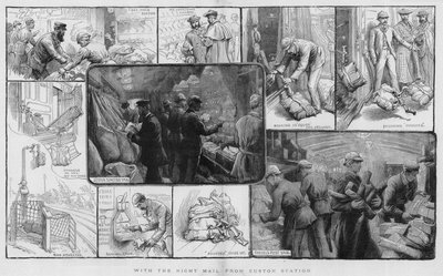 Med nattposten fra Euston Station (gravering) av Charles J. Staniland
