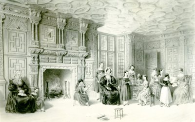 Skolestua ved Campden House, ca. 1840 (gravering) av Charles James Richardson