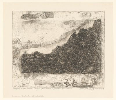 Steinete landskap med veier og en elv av Charles James Wright (signed by artist)