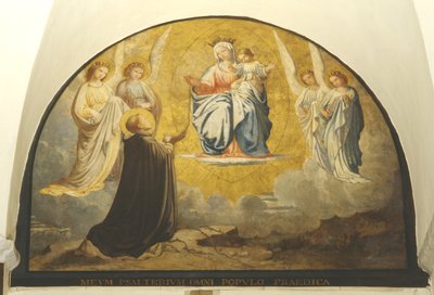 Jomfru leverer rosenkrans til San Damiano av Charles Jean Baptiste Besson