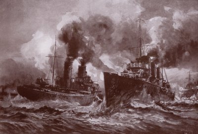 En kamp med en ødelegger (litho) av Charles John de (after) Lacy