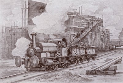 Verftslokomotivet (litho) av Charles John de (after) Lacy