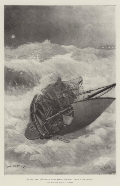 The Great Gale, the Disaster to the Margate Surf-Boat, Friend of All Nations av Charles John de Lacy