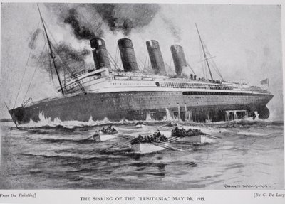 The Sinking of the Lusitania, 7. mai 1915, illustrasjon fra 