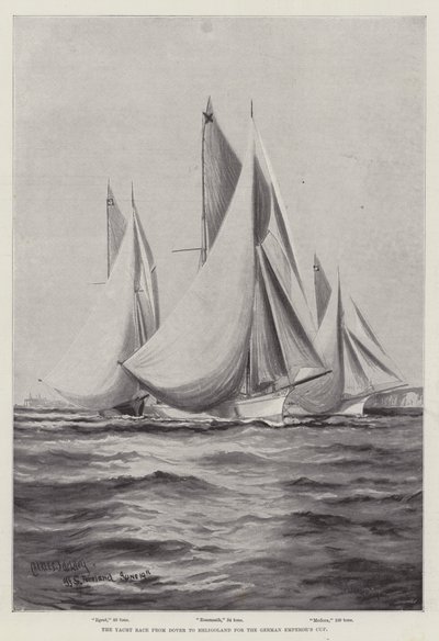 Yachtracet fra Dover til Helgoland for den tyske keisercupen av Charles John de Lacy