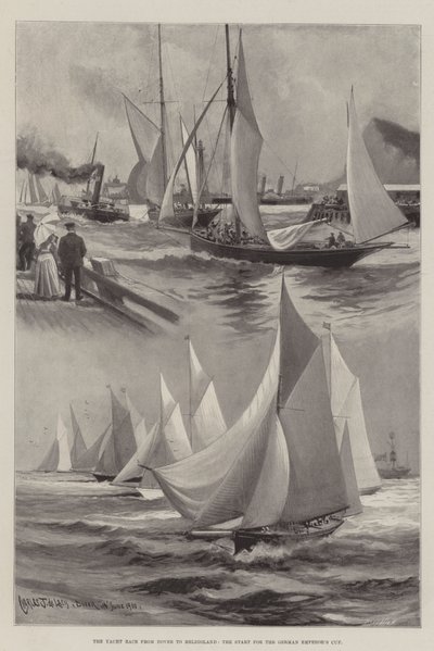 Yachtracet fra Dover til Helgoland, starten for den tyske keisercupen av Charles John de Lacy