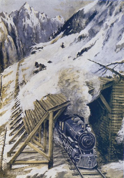 Hvordan tog er beskyttet mot snøskred av Charles John de after Lacy