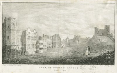 Dudley Castle - The Keep: litografi, nd [c 1825] av Charles Joseph Hullmandel