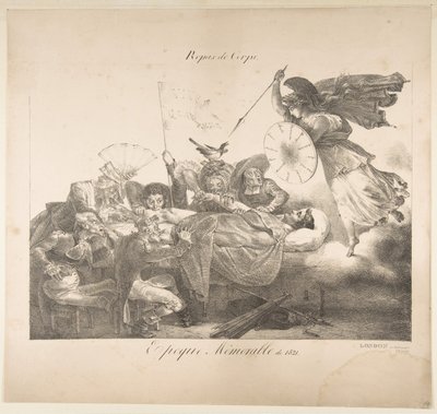 Kroppsmåltid. Minneverdig epoke fra 1821, 1821. av Charles Joseph Hullmandel