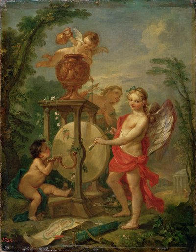 Amor som skjerper pilen sin, 1750 av Charles Joseph Natoire