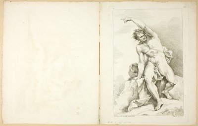 Figur (recto og verso), fra Premier livre de figures d'Academies gravert delvis av professorene ved Royal Academy av Charles Joseph Natoire