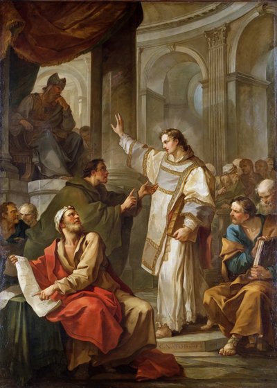 Den hellige Stefan foran ypperstepresten og de eldste i Sanhedrinet, 1745. av Charles Joseph Natoire