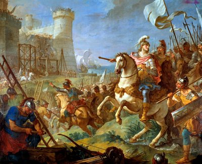 Beleiring av byen Arles av Theodoric II, kongen av vestgoterne Maleri av Charles Joseph Natoire (Charles Joseph Natoire av Charles Joseph Natoire