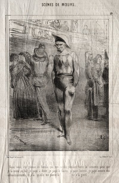 Scener med manerer: Du skjønner, dette signalet fra Pamela som koser meg hele uken.... av Charles Joseph Traviès de Villers