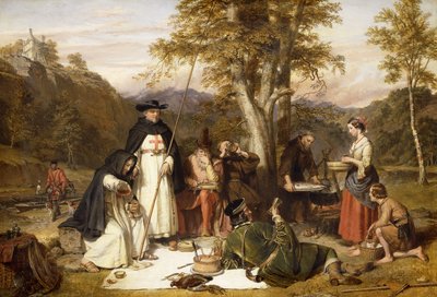 Munkene i Melrose gjorde god kaill på fredager når de fastet, De ville verken ha biff eller øl, Så lenge naboene" holdt på". Se Scropes "Dager og netter med laksefiske", av Charles Landseer