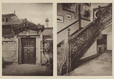 Thorpe Hall, Peterborough, sideinngang til stallen, trappen av Charles Latham