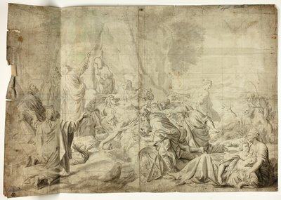 Moses trekker vann fra klippen av Charles Le Brun