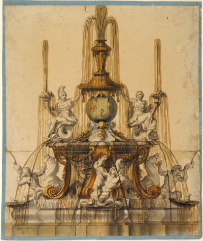 Vorschlag für einen Brunnen in Versailles av Charles Le Brun